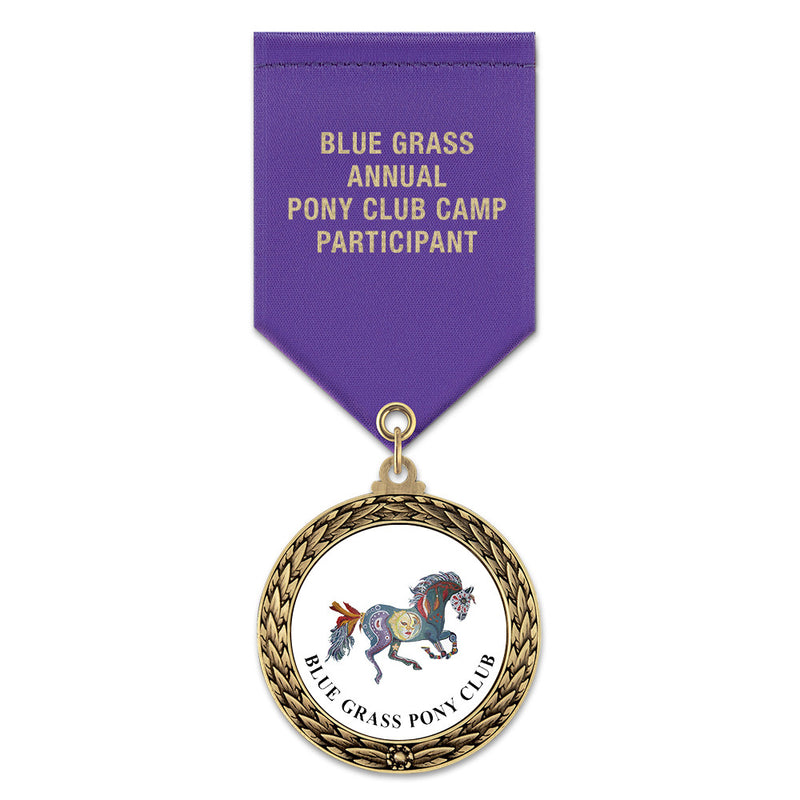 1-3/4”  Custom LFL Award Medal w/ Satin Drape