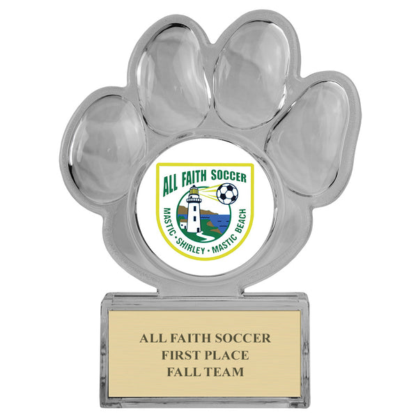 5-3/4" Paw Print Acrylic Award Trophy