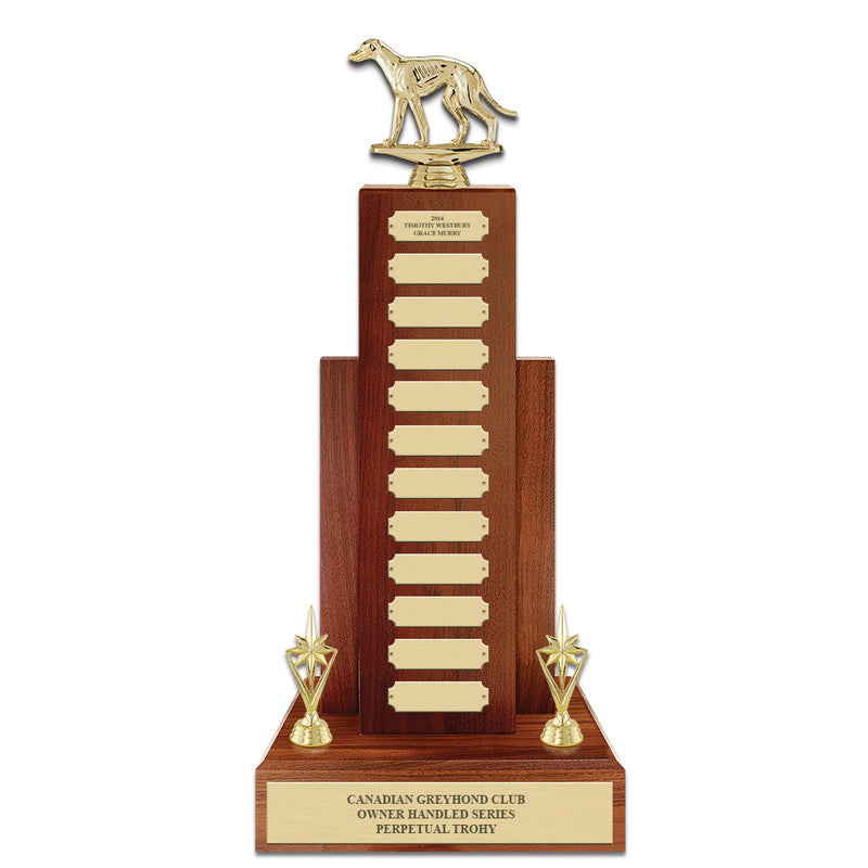 16" Perpetual Solid Walnut Award Trophy