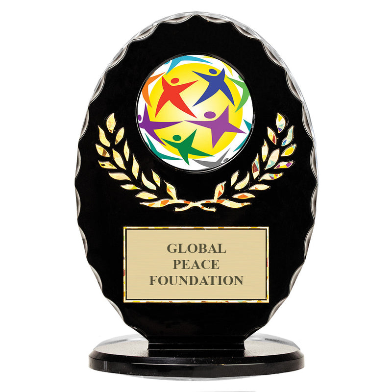 6-3/8" Black Free Standing Oval Award Trophy