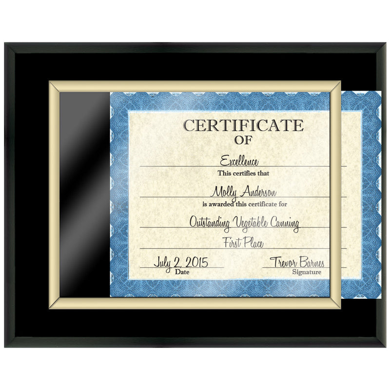 15" x 12" Custom Black Certificate Plaque