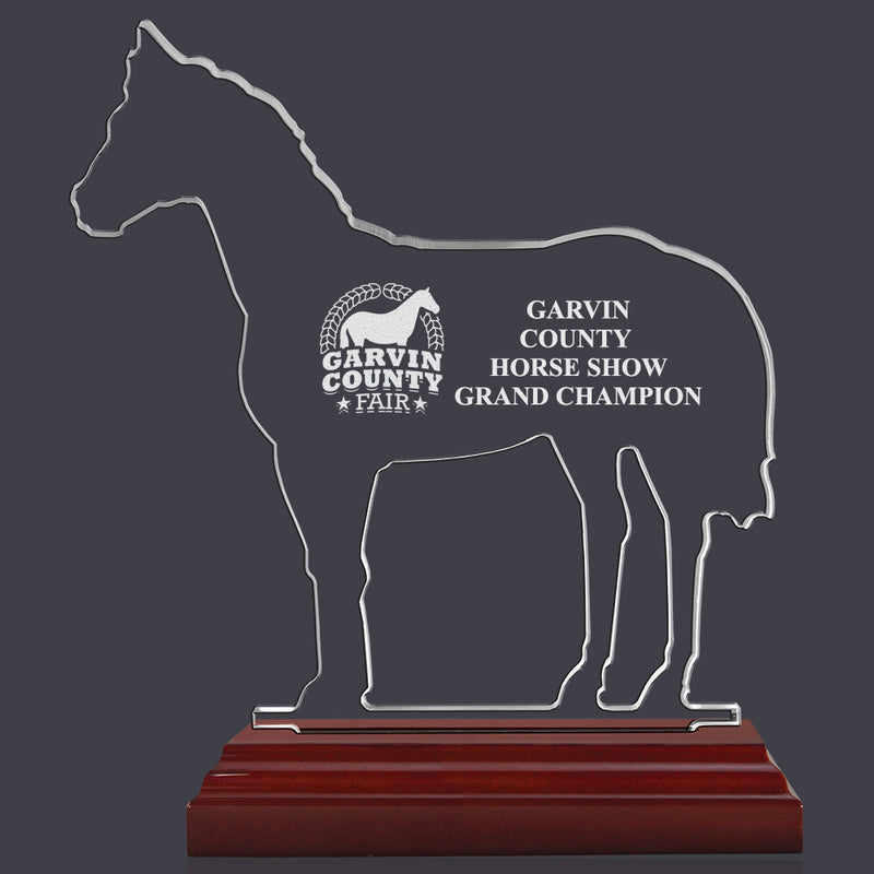 8" Custom Engraved Horse Shaped Acrylic