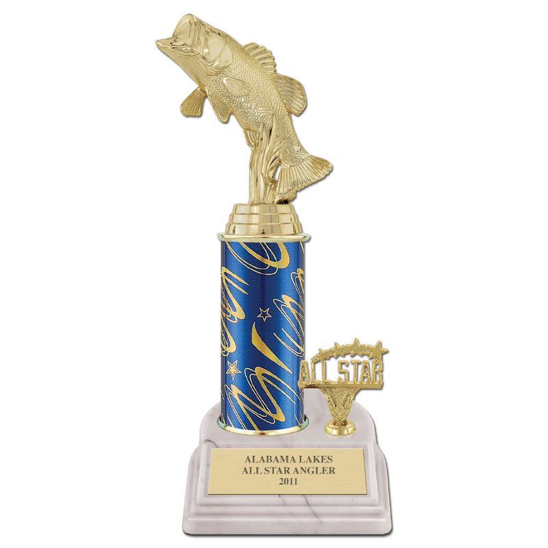 10" White Base Award Trophy With Trim