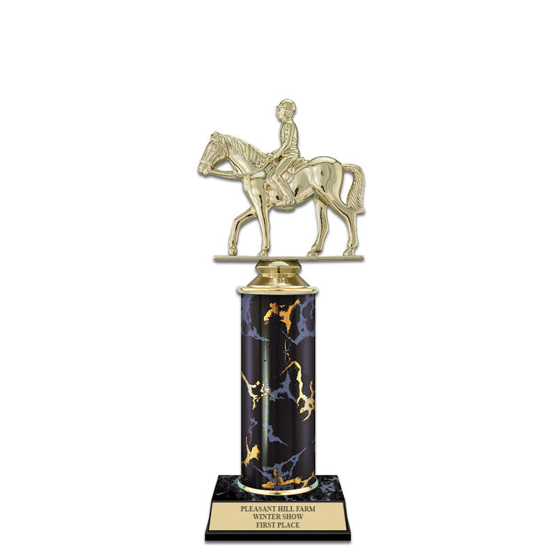 10" Black Faux Marble Award Trophy