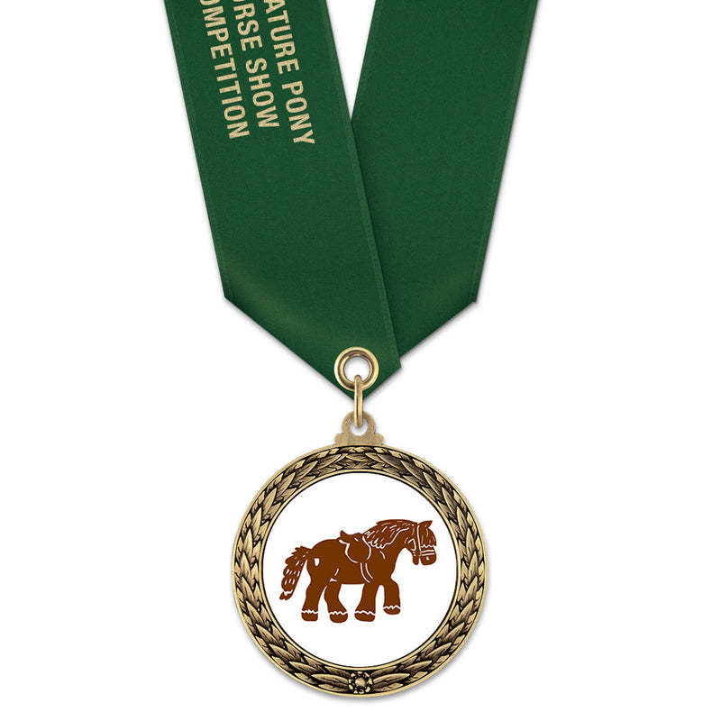 1-3/4" Custom LFL Award Medal With Satin Neck Ribbon