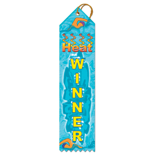 2" X 8" Stock Multicolor Point Top Heat Winner Award Ribbon