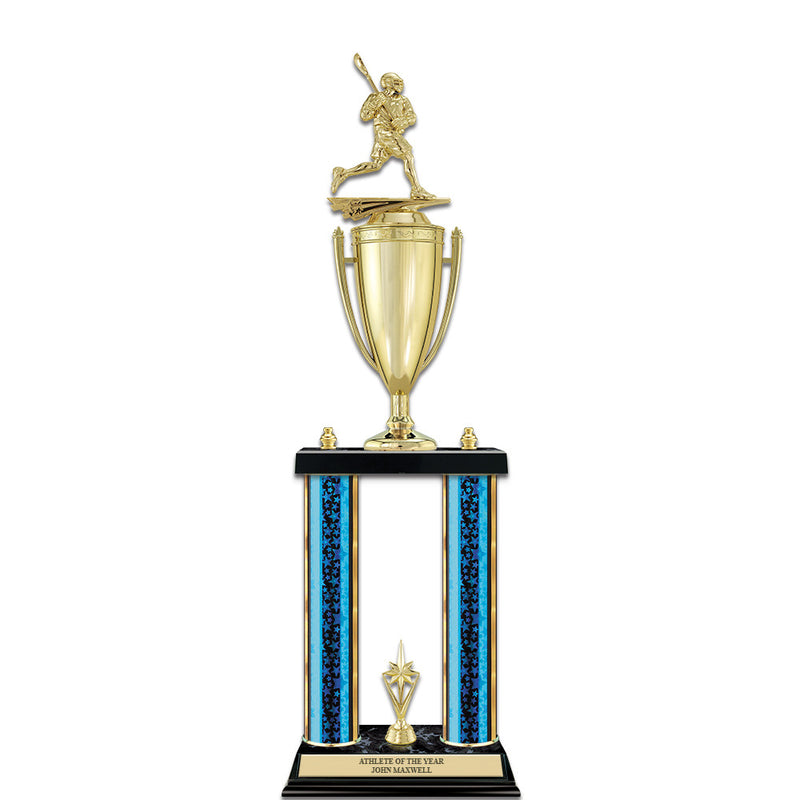 22" Black Finished Award Trophy With Loving Cup And Trim