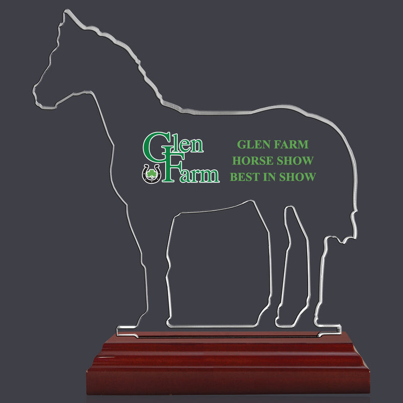 Custom Horse Shaped Acrylic Award Trophy