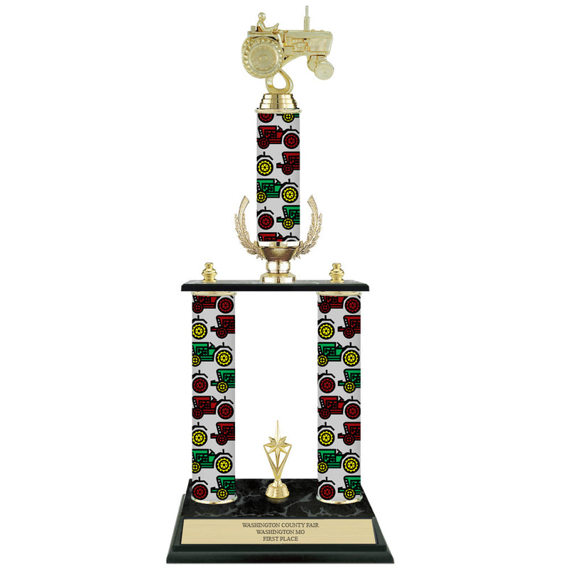 20" Black Finished Award Trophy With Trim And Insert Top