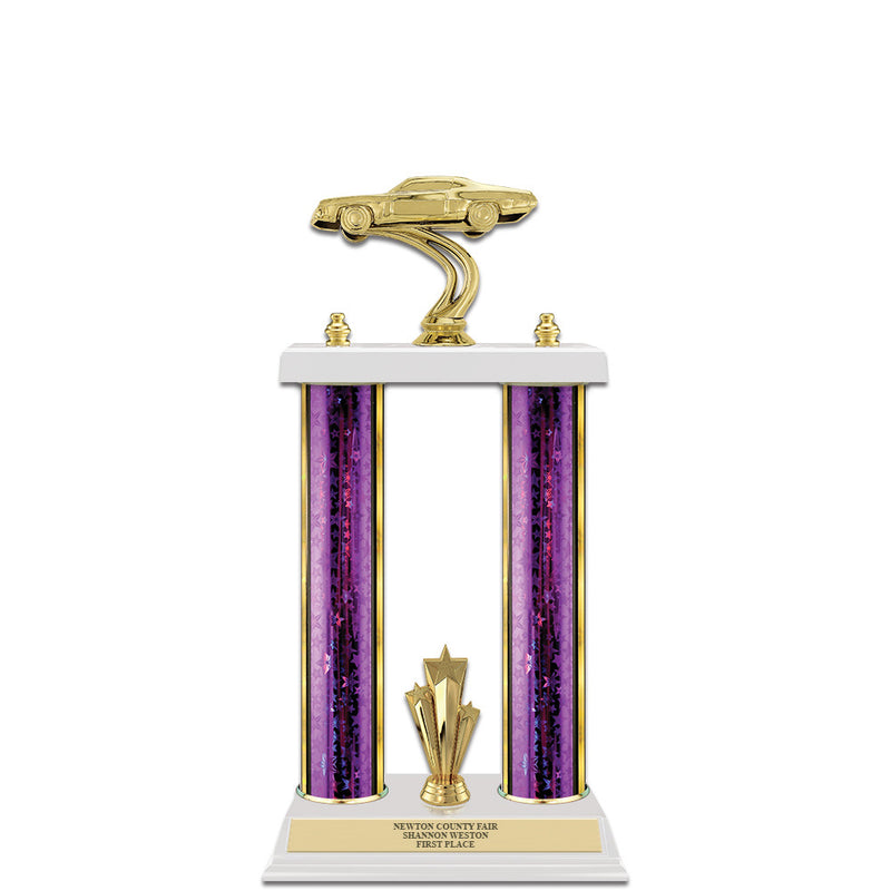 15" White Finished Award Trophy With Trim