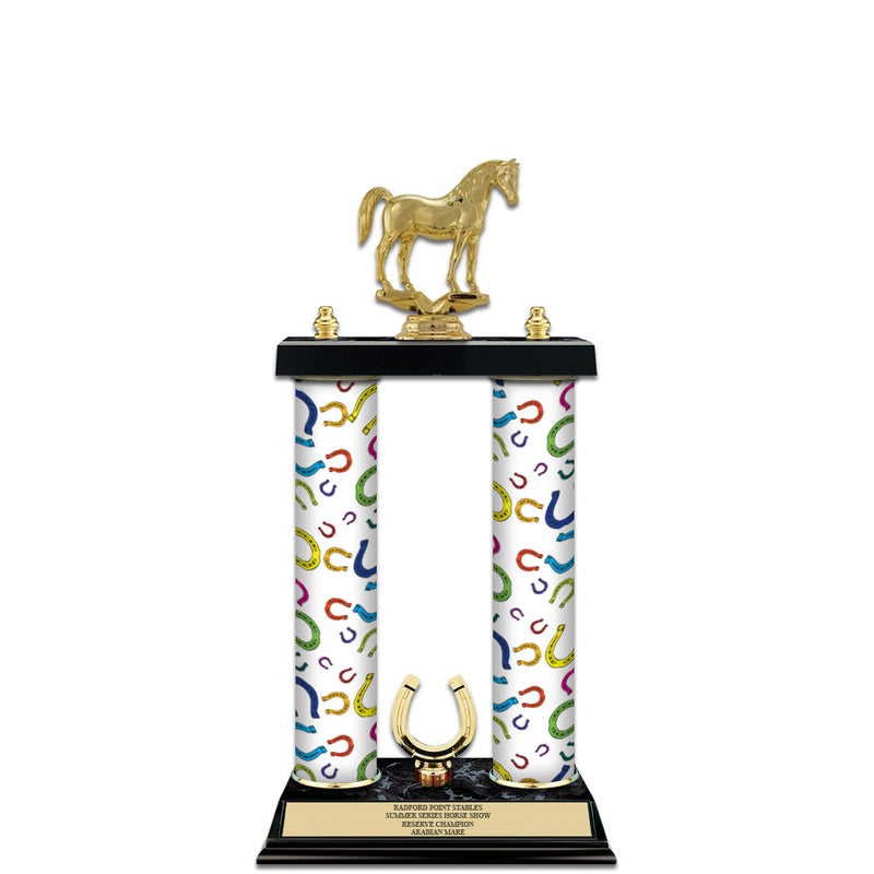 15" Black Finished Award Trophy With Trim