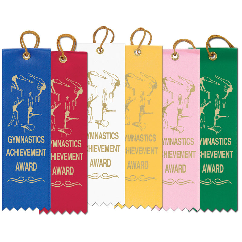 1-5/8" X 5-1/2" Stock Square Top Gymnastics Achievement Award Ribbon