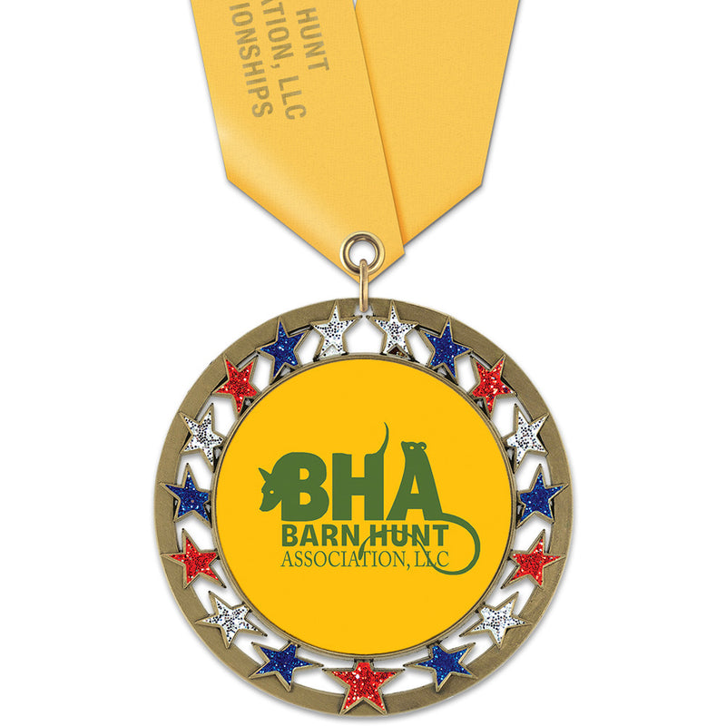 2-3/4" Custom RSG Award Medal With Satin Neck Ribbon