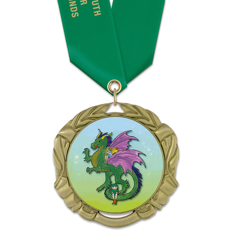 2-3/4"  Custom XBX Award Medal w/ Satin Neck Ribbon