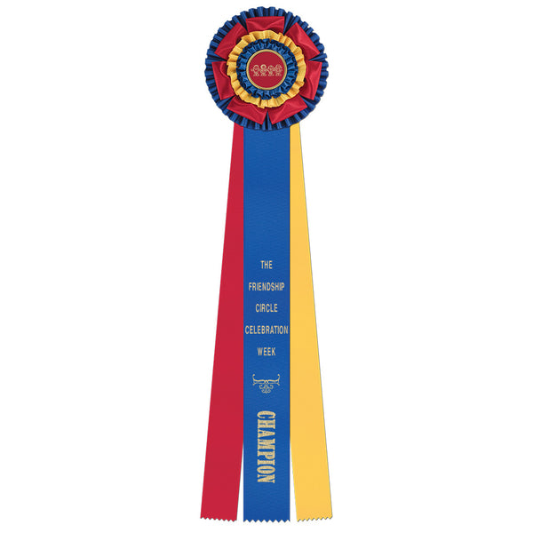 Mansfield 3 Rosette Award Ribbon