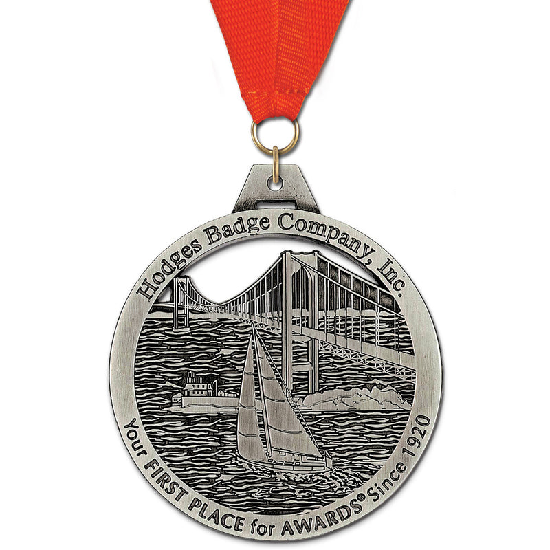 3"  HH Award Medal w/ Grosgrain Neck Ribbon