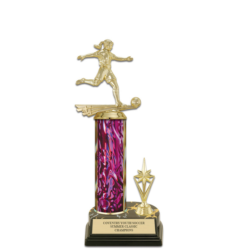 12" Black Base Award Trophy With Trim