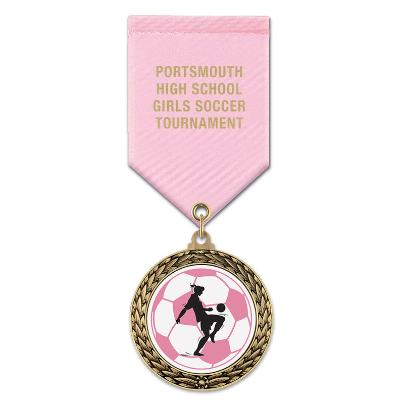 1-3/4”  Custom LFL Award Medal w/ Satin Drape