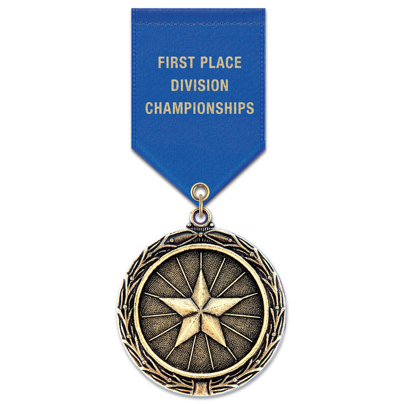 2-1/4" Custom LX Award Medal With Satin Drape Ribbon