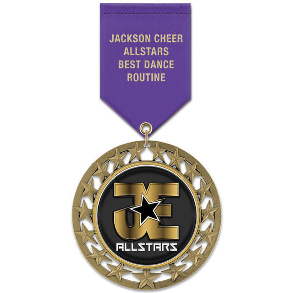 2-3/4"  Custom RS14 Award Medal w/ Satin Drape