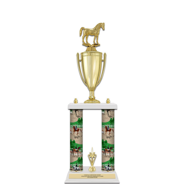 22" White Finished Award Trophy With Loving Cup And Trim