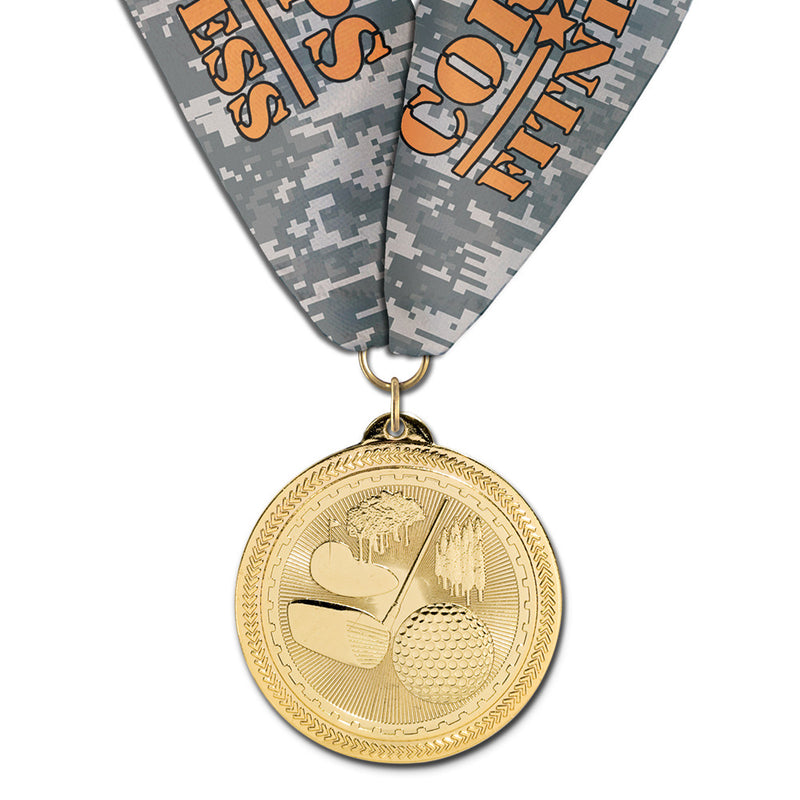 2"  BL Award Medal w/ Custom Millennium Neck Ribbon