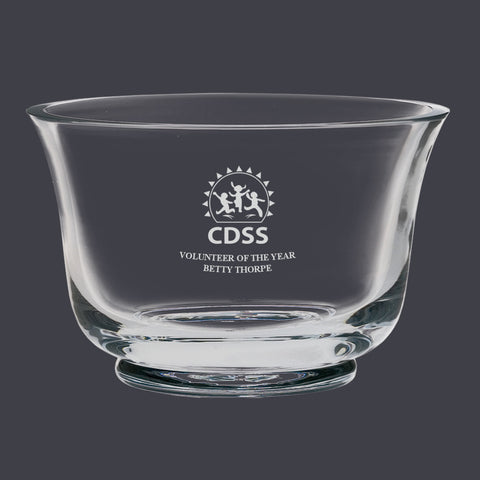 5-1/2" Custom Engraved Glass Revere Bowl Trophy