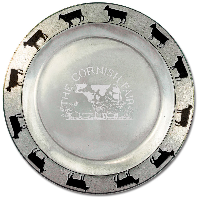 5-3/4" Dairy Cow Rim Pewtarex<sup>TM</sup>Award Plate