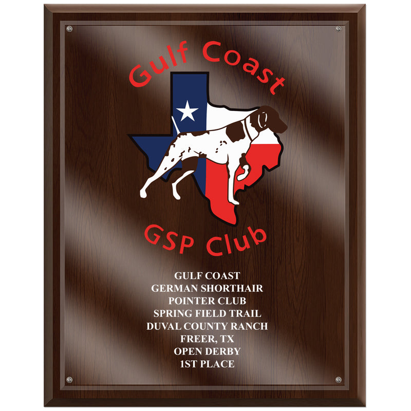 12" x 15" Custom Full Color Cherry Plaque With Acrylic Overlay