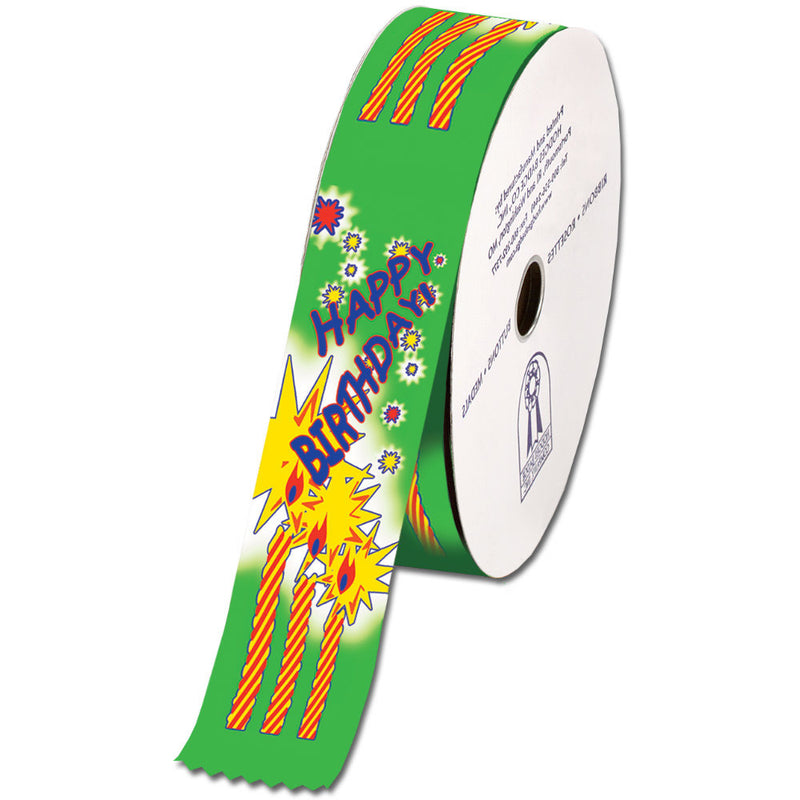 2" X 100 Yards Stock Happy Birthday Award Ribbon Roll