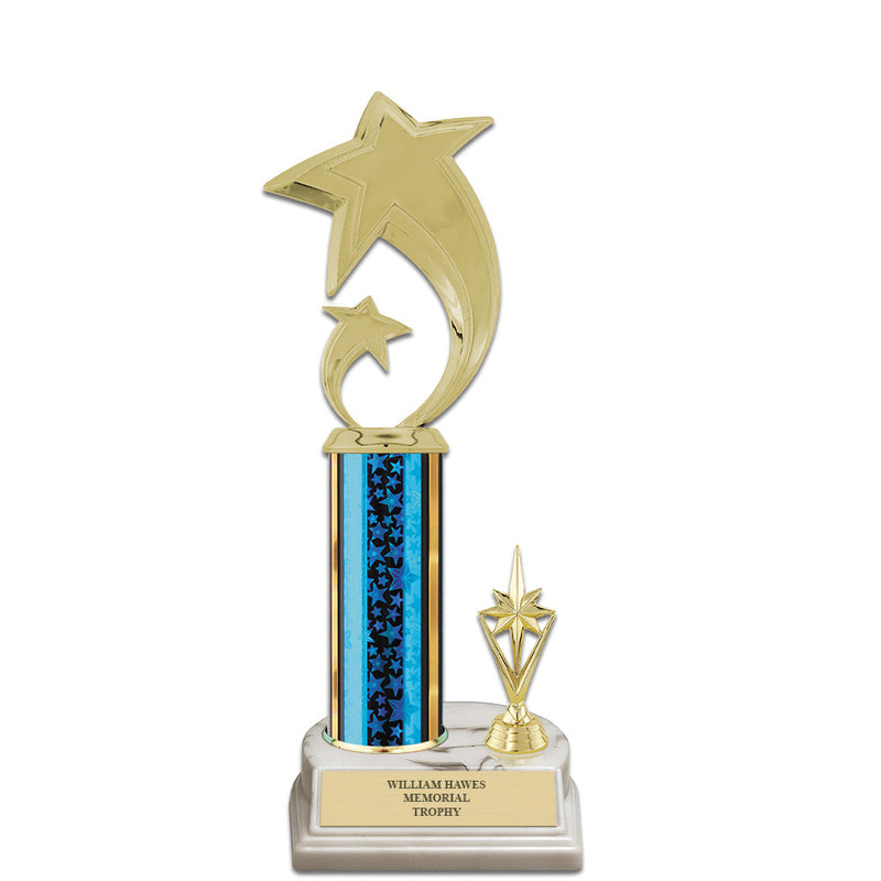 11" White Base Award Trophy With Trim