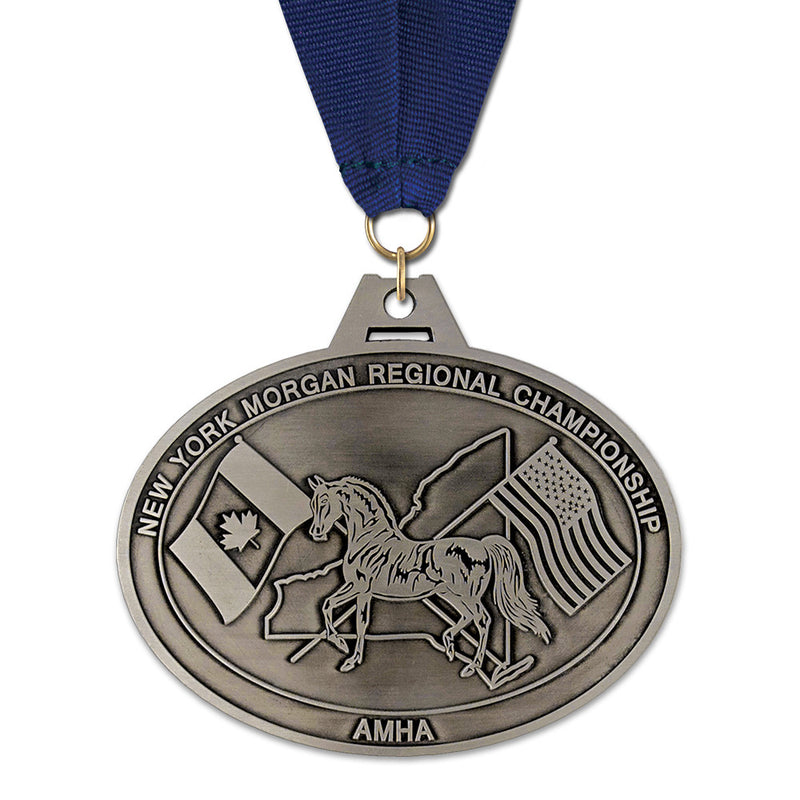 3"  HH Award Medal w/ Grosgrain Neck Ribbon