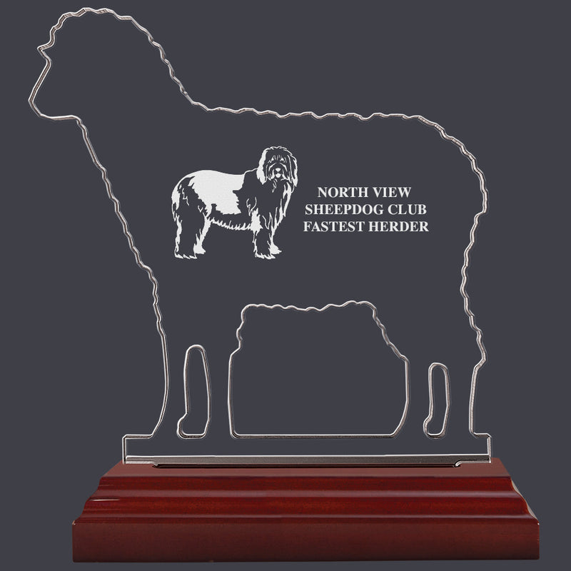 Engraved Sheep Shaped Acrylic Award Trophy