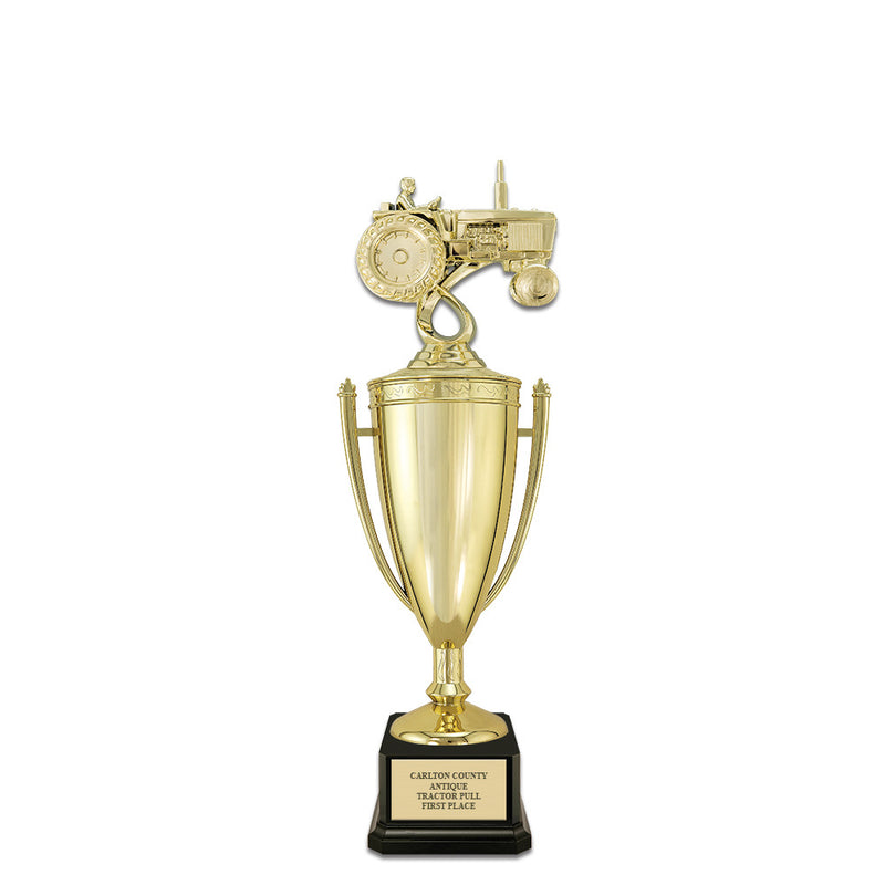 14" Award Trophy With Square Base And Loving Cup