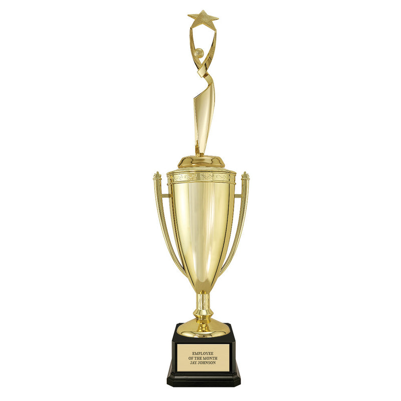 14" Award Trophy With Square Base And Loving Cup