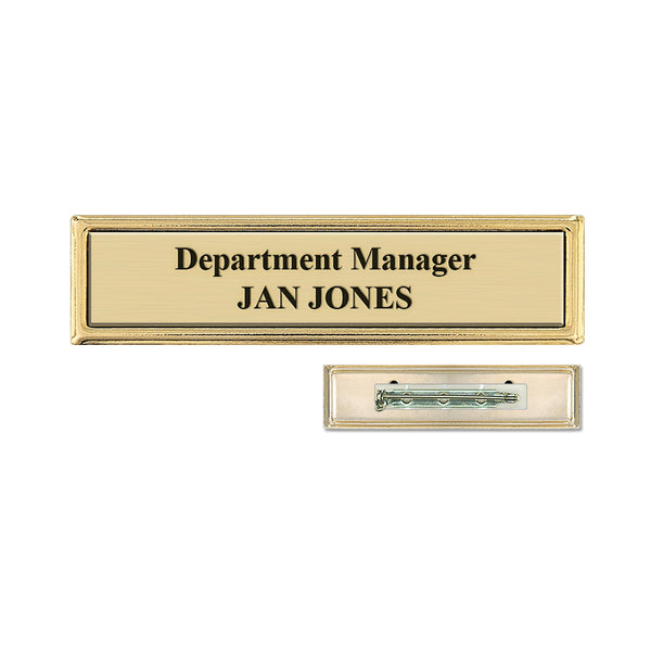 Metal Frame Name Badge w/ Pin