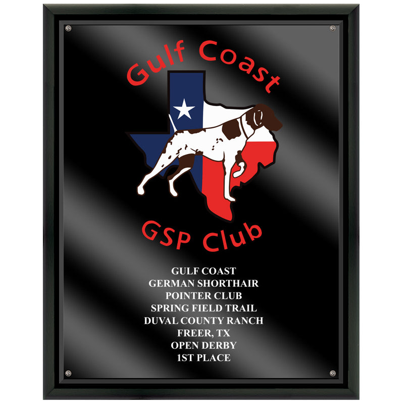 12" x 15" Custom Full Color Black Plaque With Acrylic Overlay