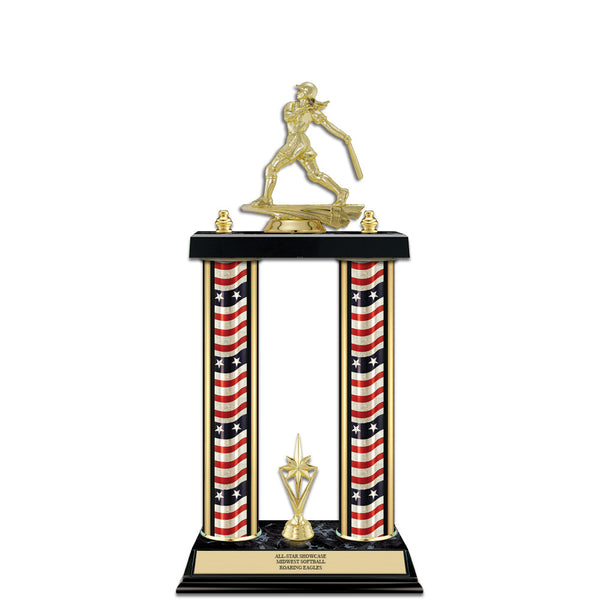 15" Black Finished Award Trophy With Trim