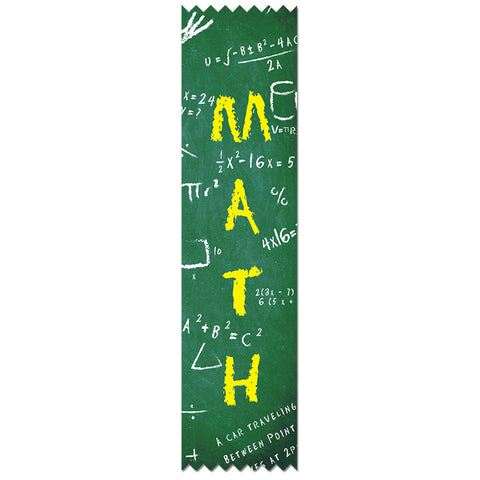 2" X 8" Stock Multicolor Pinked Top Math Award Ribbon