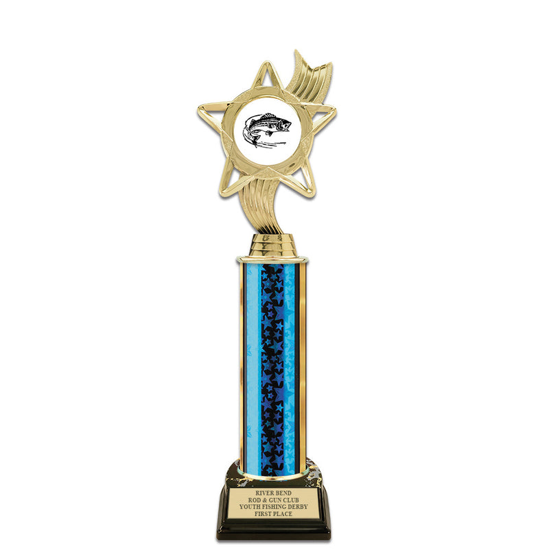 12" Custom Black Base Award Insert Top Trophy