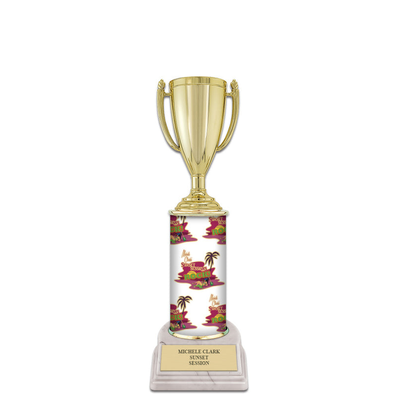 10" Design Your Own Award Trophy With White Base