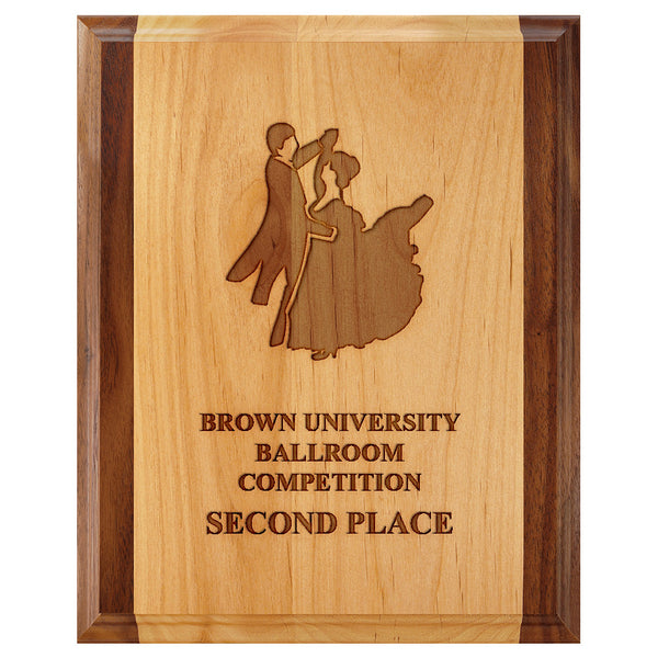 8" x 10" Custom Red Alder & Walnut Engraved Plaque