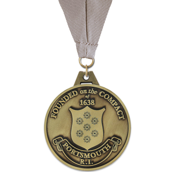 2-1/2"  HS Award Medal w/ Grosgrain Neck Ribbon