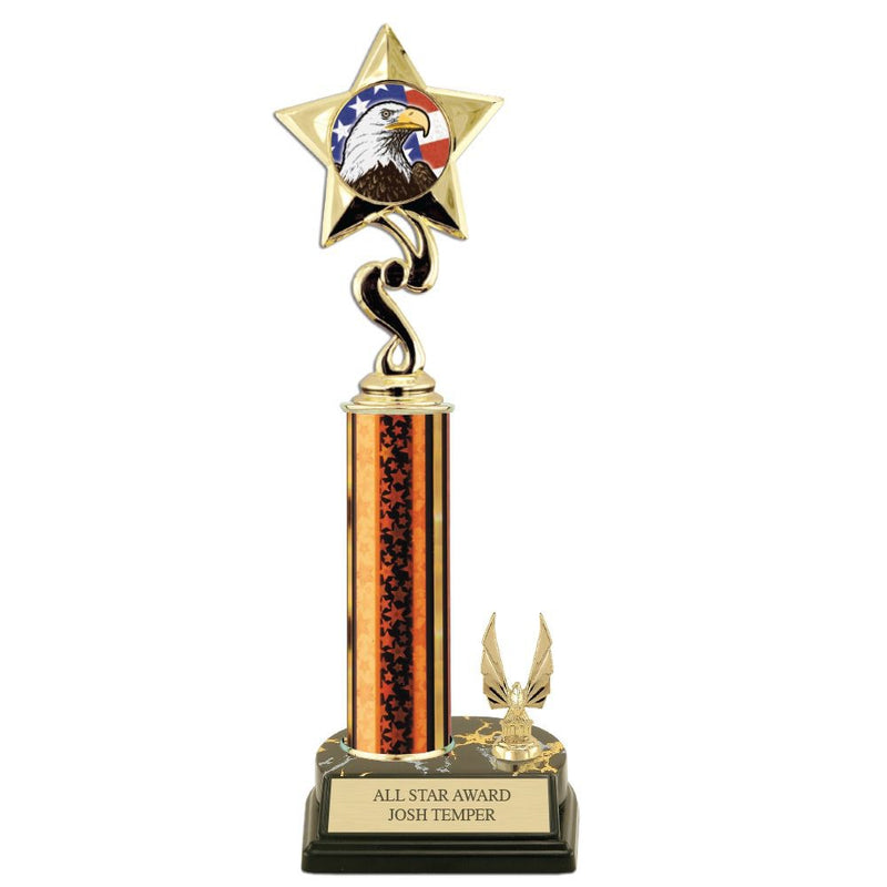 12" Black Base Award Trophy With Trim