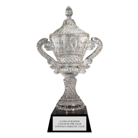 15-1/4" Custom Engraved Devon Optical Trophy With Attached Base