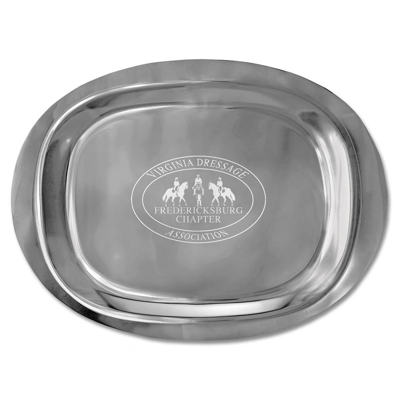 18" x 13" Oval Plain Edge Award Tray