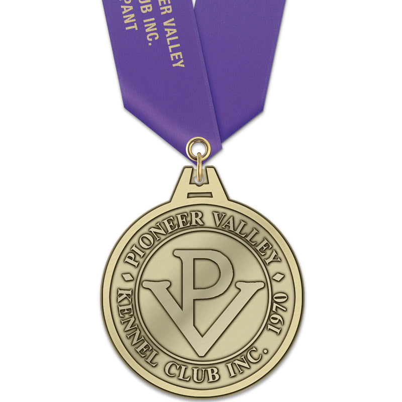 2-1/2"  HS Award Medal w/ Satin Neck Ribbon