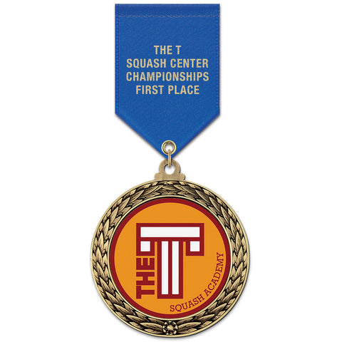 2-5/8"  Custom GFL Award Medal w/ Satin Drape