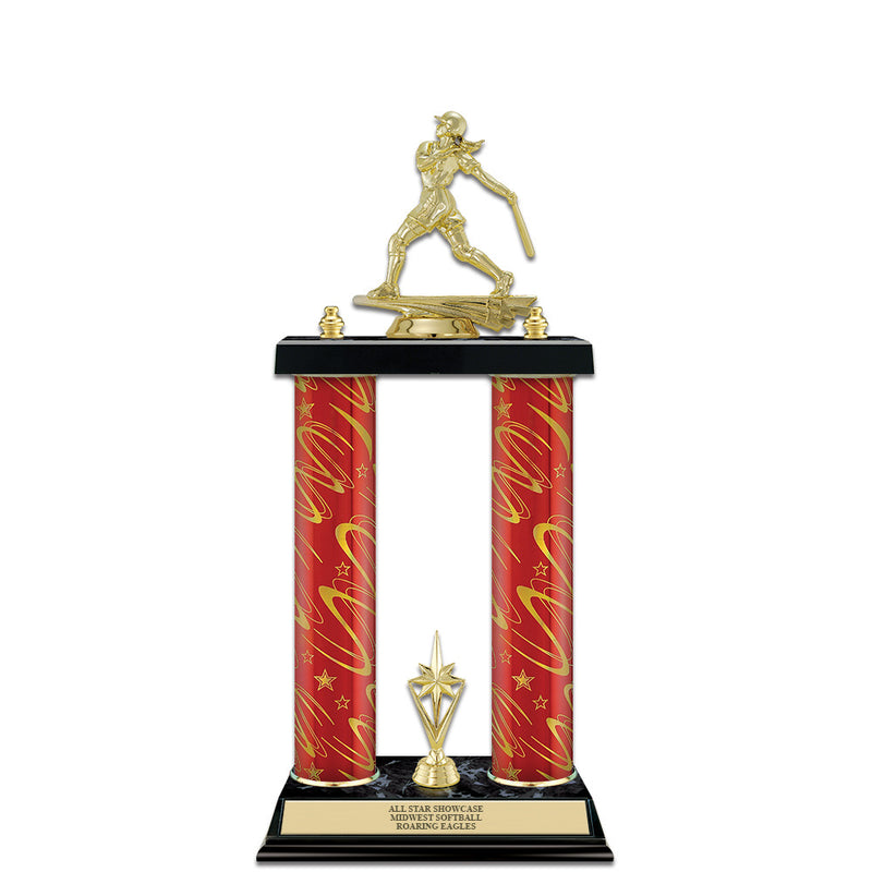 15" Black Finished Award Trophy With Trim