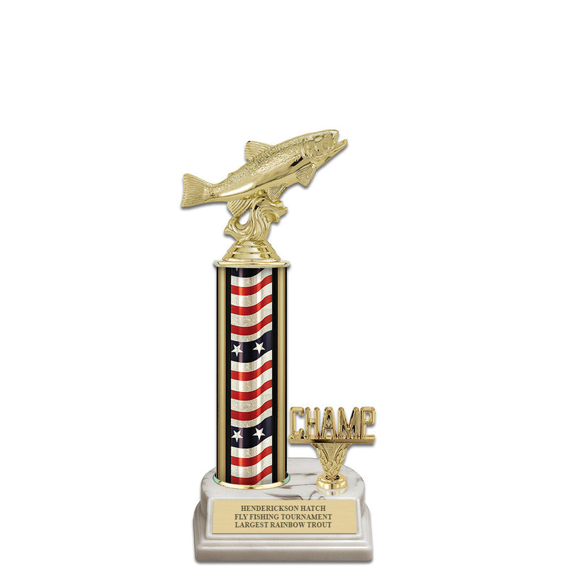 12" White Base Award Trophy With Trim